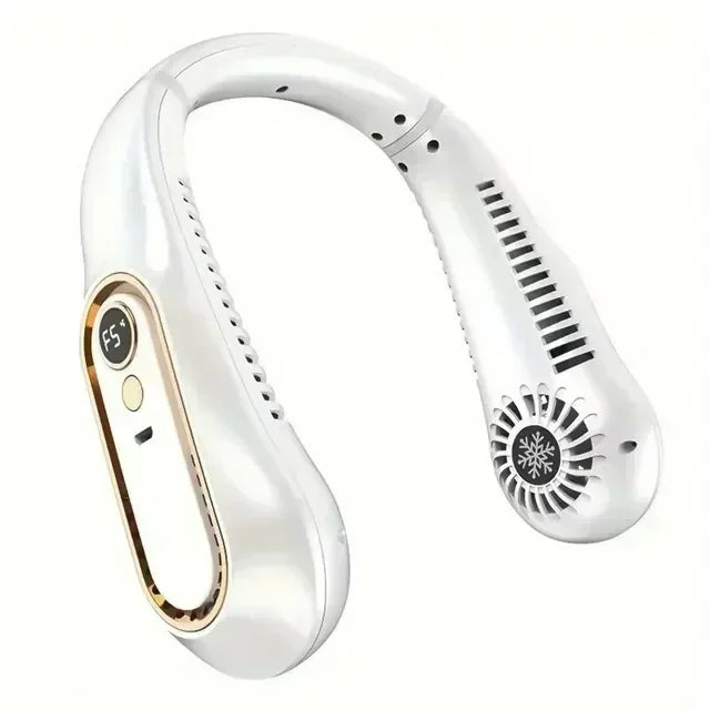 **Mini Portable Air Conditioner Fan - Silent Strong Wind Neck Wearable, Bladeless & Hands-Free**
