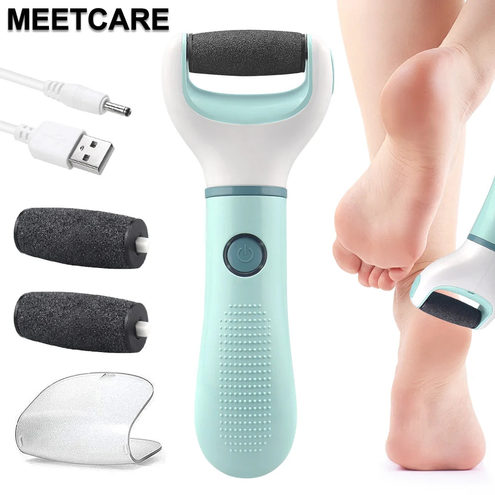 Wireless Electric Foot Grinder Pedicure Tool for Dead Skin Calluses Cracks - Waterproof Hard Skin Remover Rechargeable Foot Cleaner