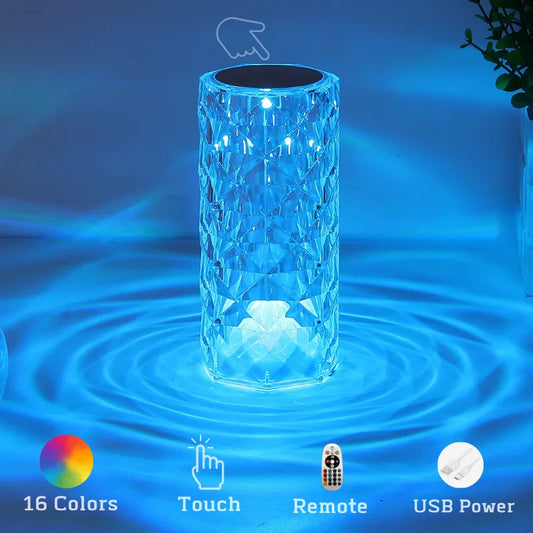 16 Color Crystal Table Lamp for Bedroom