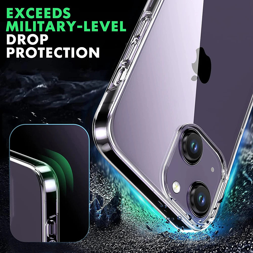 360° Full Cover Silicone Case For iPhones Hybrid Soft PC Hard Shell