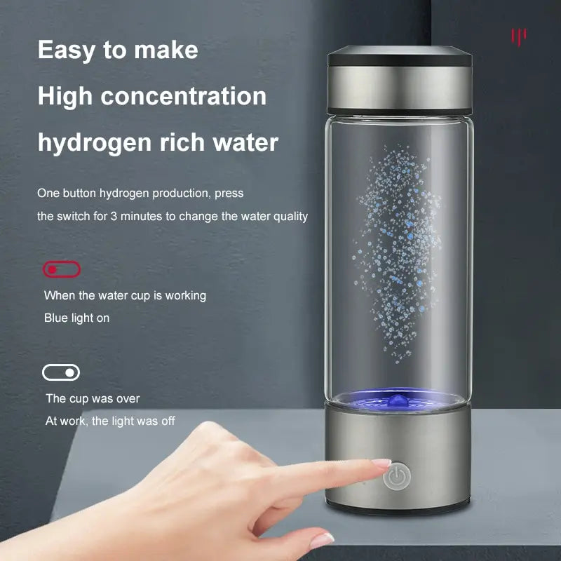 **Portable Hydrogen-Rich Water Bottle with Alkaline Technology**