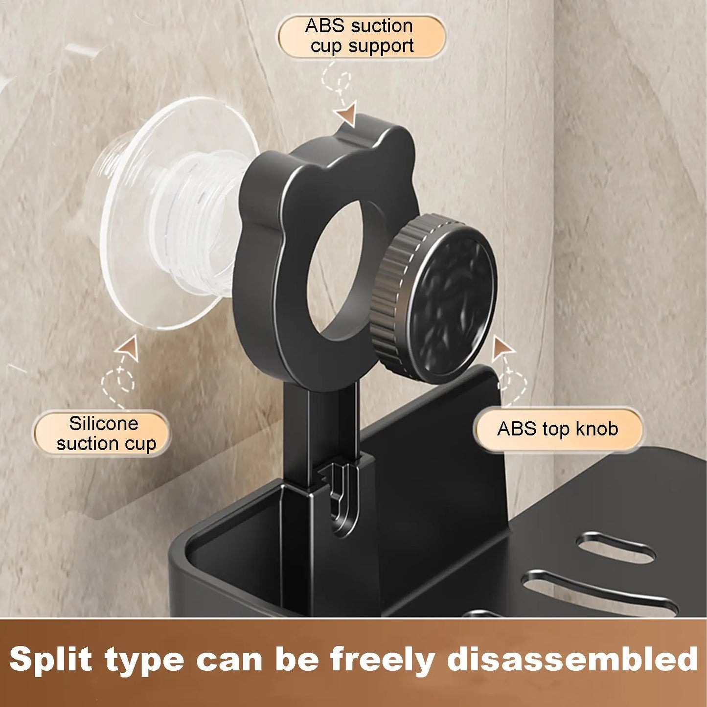 No Drilling Suction Cup Corner Shampoo Holder & Organizer Shower Storage Rack