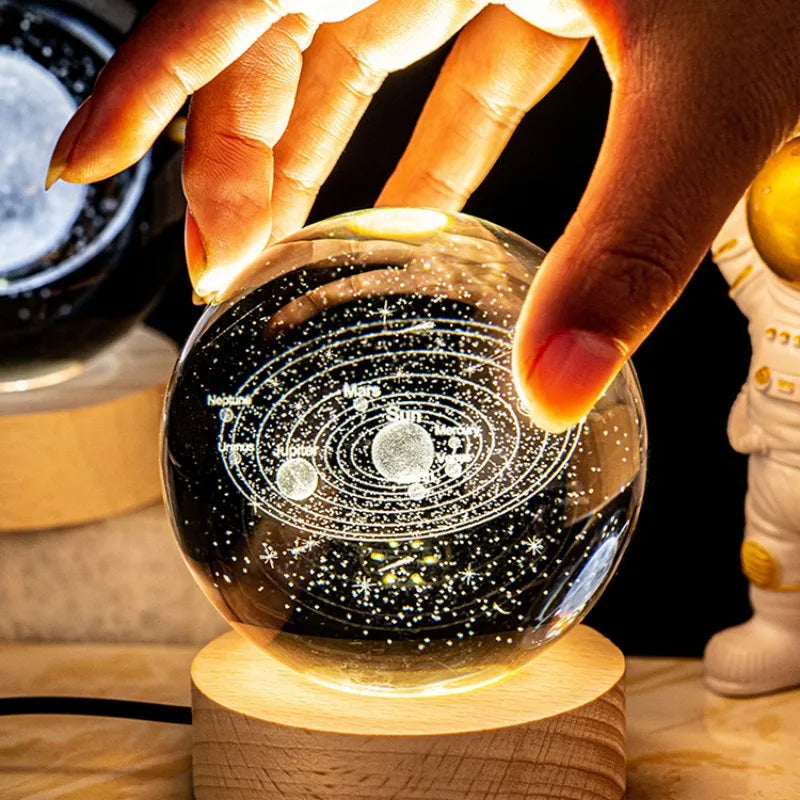 USB LED 3D Universe Galaxy Crystal Ball Table Lamp/Bedroom Night Light