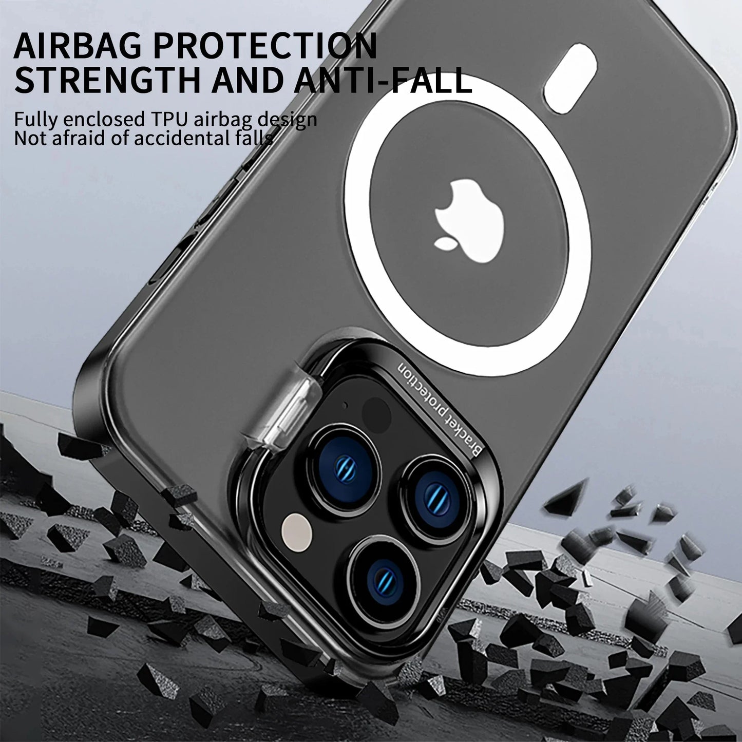 Magnetic Phone Cases For iPhones Metal Stand Bracket For Wireless Charging
