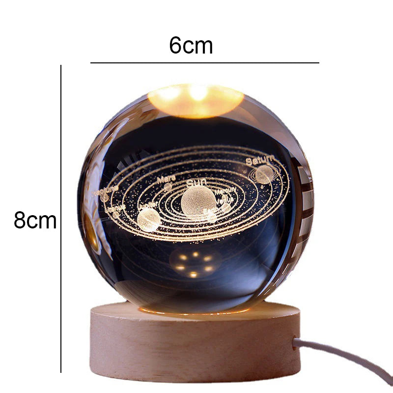 USB LED 3D Universe Galaxy Crystal Ball Table Lamp/Bedroom Night Light