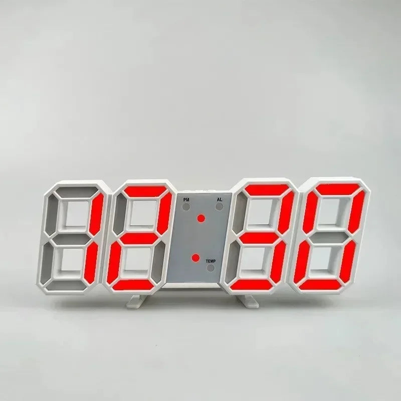 Modern 3D LED Digital Alarm Clock — Time, Date & Temperature Display for Home, Office & Kitchen