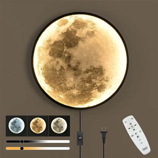 Modern Home Moon Wall Light with Remote Control