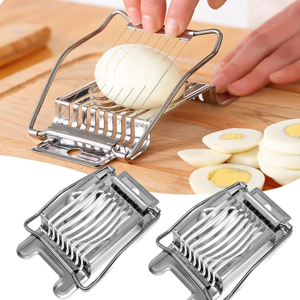 Kitchen Stainless Steel Egg & Vegetable Slicer | Mushroom & Tomato Cutter | Multi-Use Section Chopper