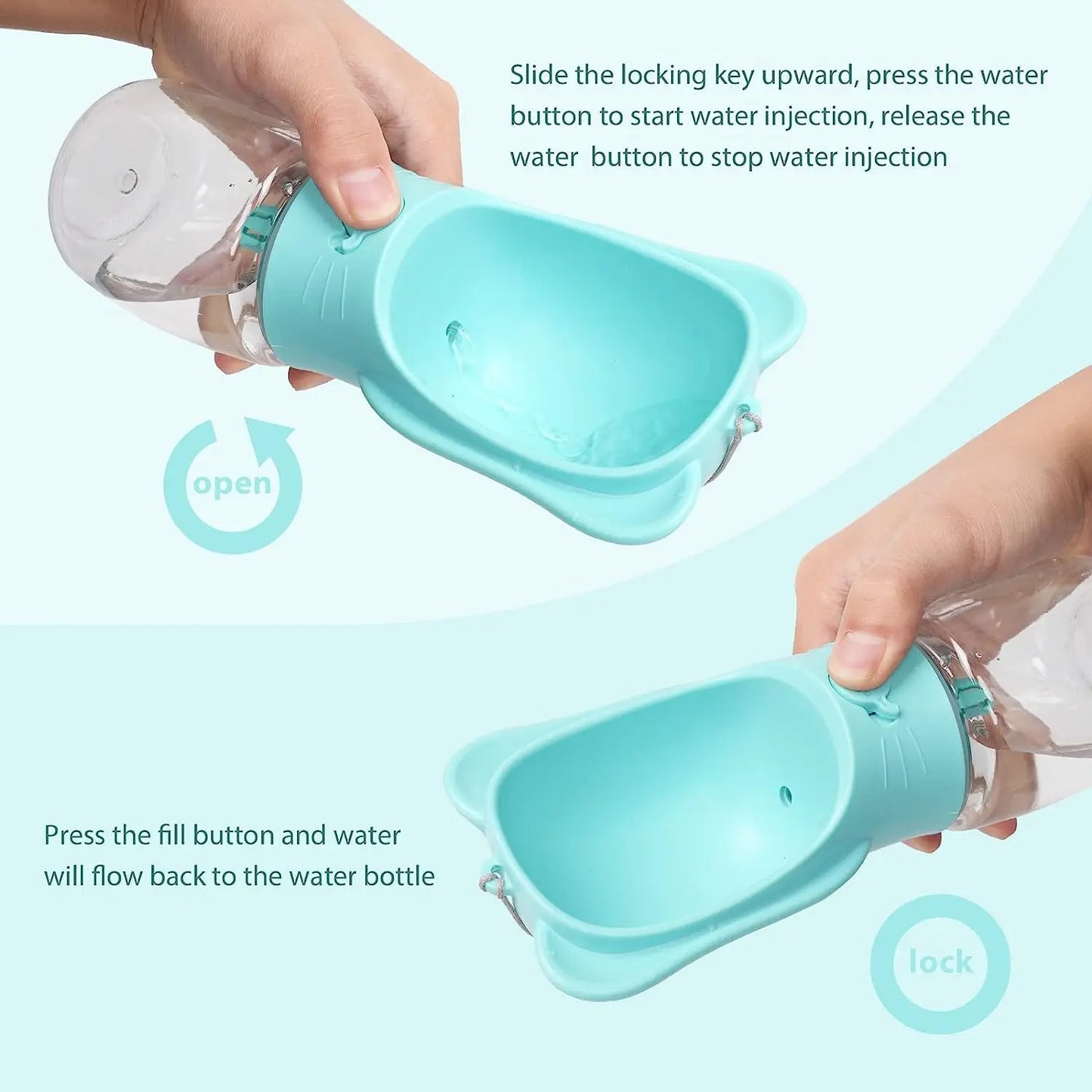 **Dog Water Bottle & Pet Dispenser with Detachable Food Container – Leak-Proof & Travel-Friendly**