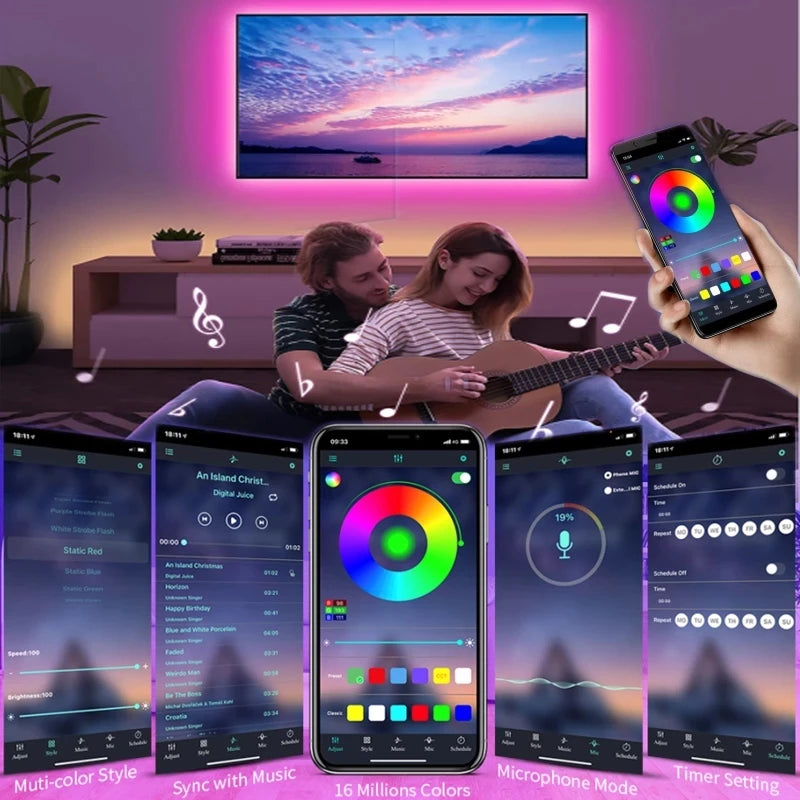 Led Strip Rgb 5050 Usb Ice Lamp 10 Meters 5V Led Wall Room Colorful Children Into The Room Light Focus Wifi Bluetooth Led Ribbon