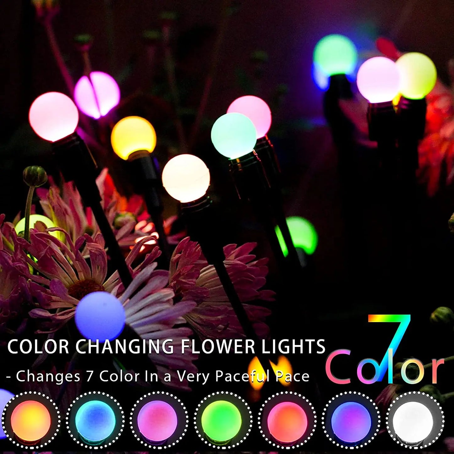 1,2,4,8 or 12 Pack Outdoor Solar Starburst Firefly LED Garden Lights