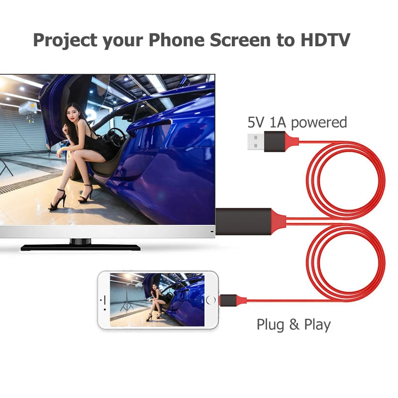 Video Adapter For Phone to HDMI For Screen Mirroring