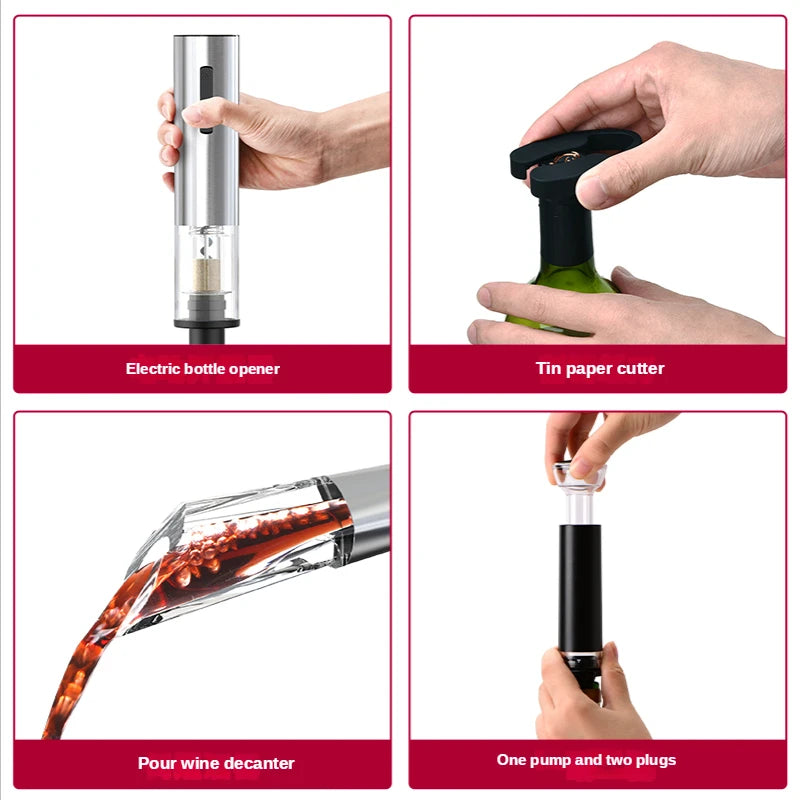 Rechargeable Electric Wine Bottle Opener with Charging Cable