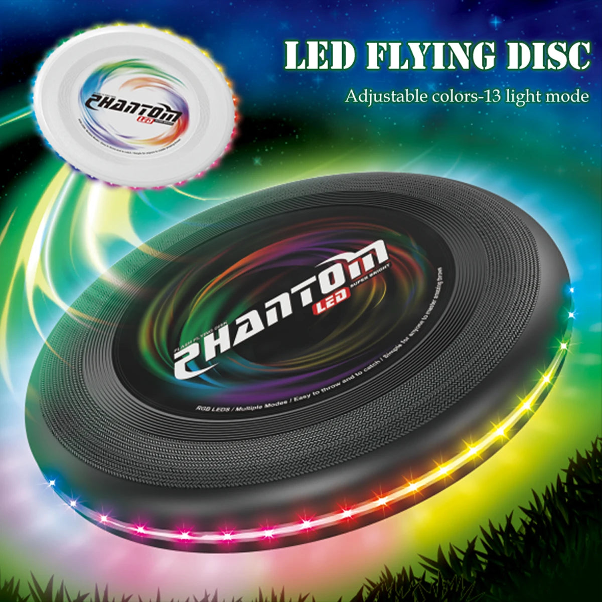 LED Flying Disc - Noctilucence: Color-Changing Light-Up Disc for Outdoor Fun, Night Games, and Sport Gifts