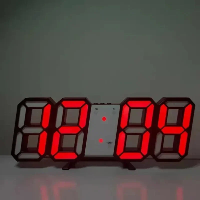 Modern 3D LED Digital Alarm Clock — Time, Date & Temperature Display for Home, Office & Kitchen