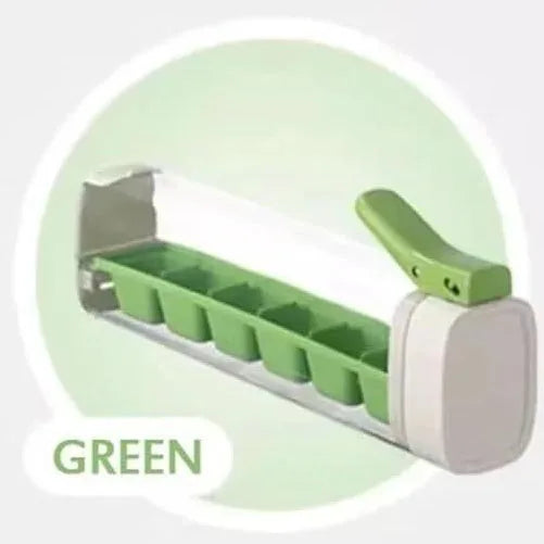 One-Hand Ice Cube Mold & Deicer | 6-Cube Tray with Easy Release Press