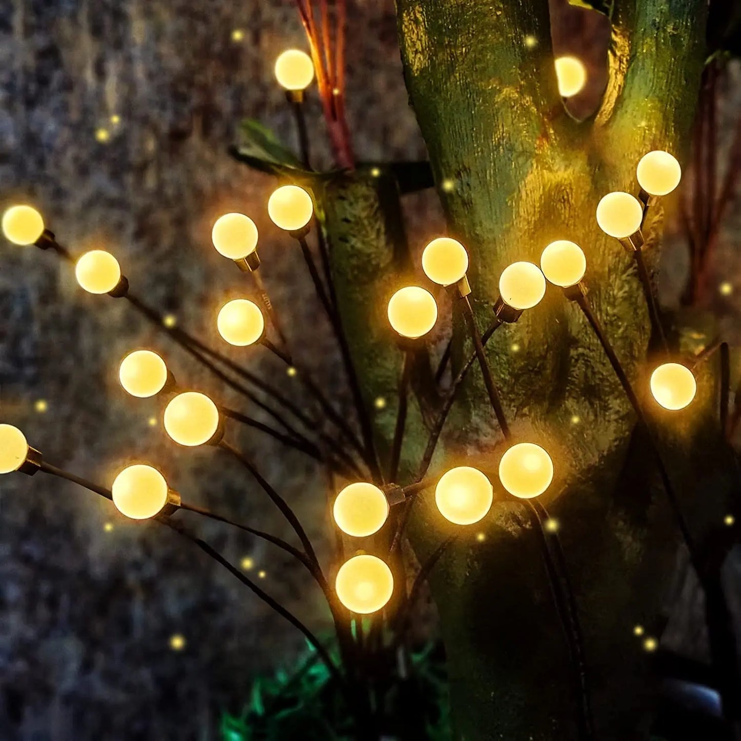 1,2,4,8 or 12 Pack Outdoor Solar Starburst Firefly LED Garden Lights