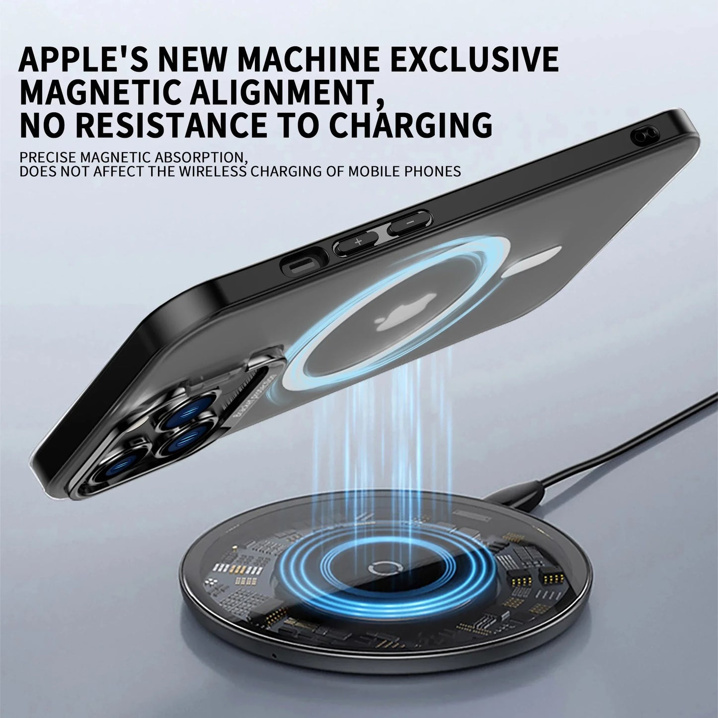 Magnetic Phone Cases For iPhones Metal Stand Bracket For Wireless Charging