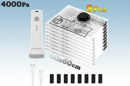 Pack 2X More in Your Suitcase in Seconds Vacuum Storage Bags with USB Electric Pump
