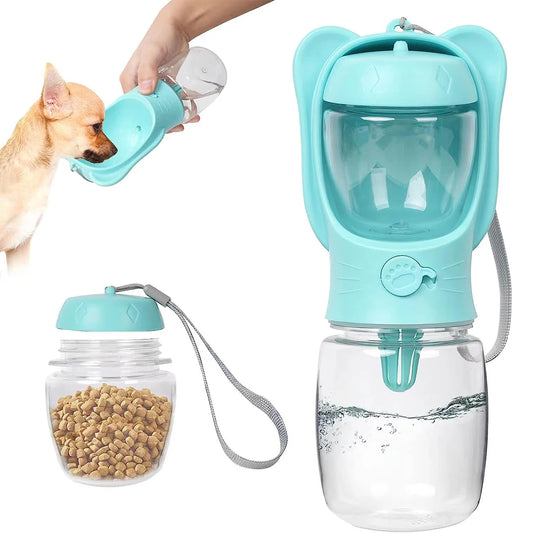 **Dog Water Bottle & Pet Dispenser with Detachable Food Container – Leak-Proof & Travel-Friendly**