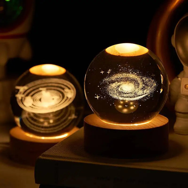 USB LED 3D Universe Galaxy Crystal Ball Table Lamp/Bedroom Night Light