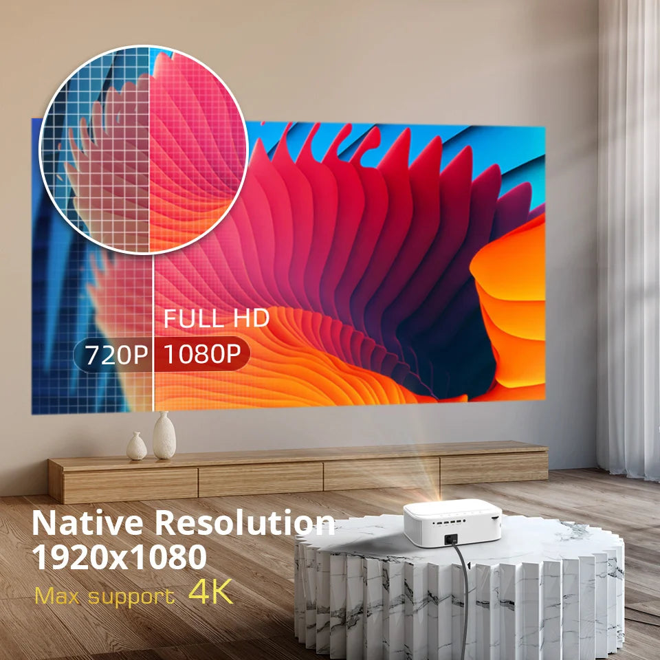 AI Auto-focus Smart Android WIFI Full HD 1920x1080 LCD LED Video Home Theater 1080P 4K Projector